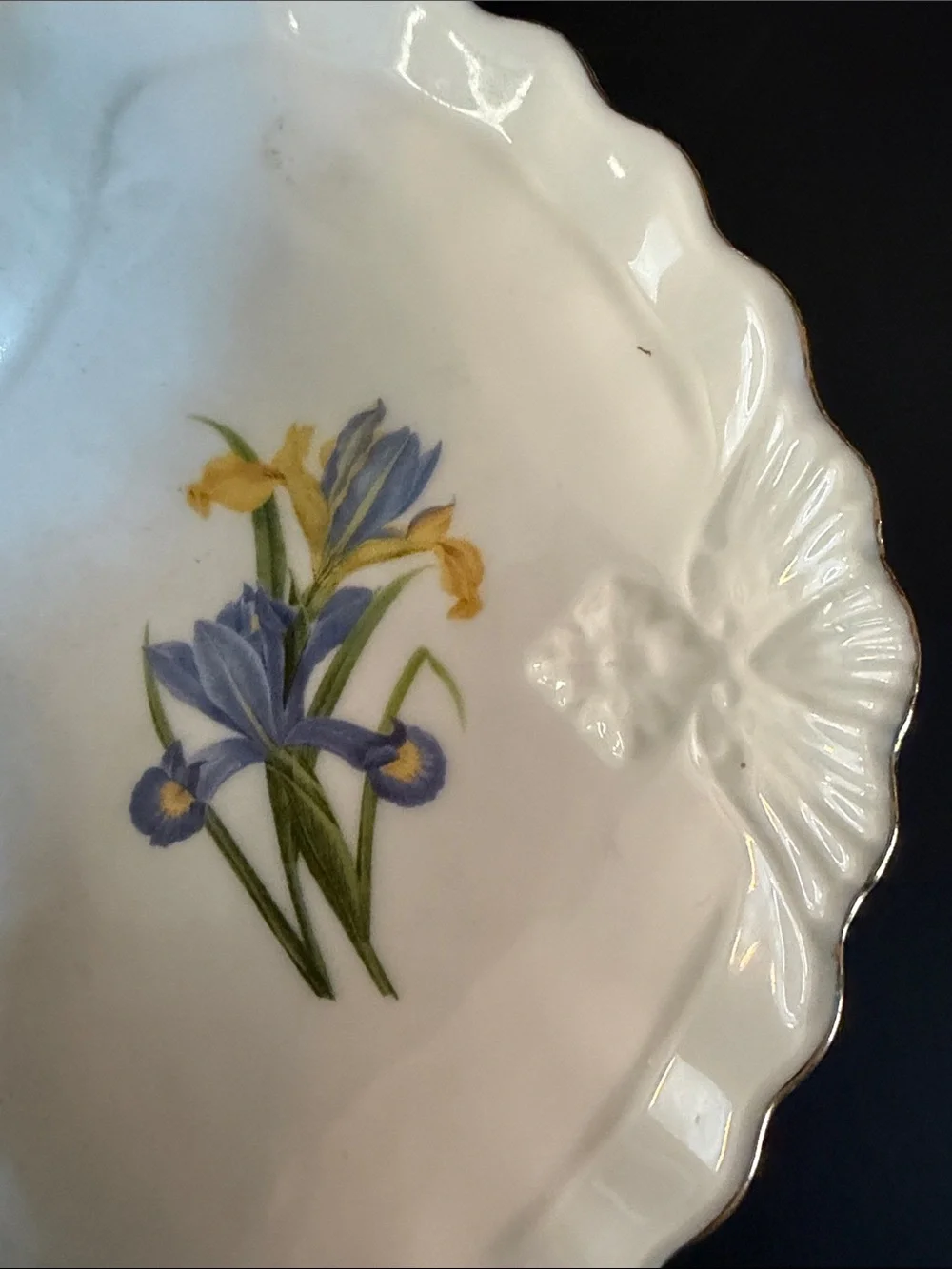 Vintage Floral Triple-Compartment Serving Dish By Formalities By Baum Bros.